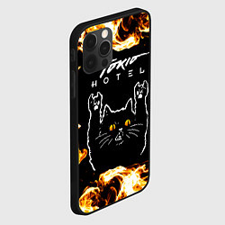 Чехол для iPhone 12 Pro Max Tokio Hotel рок кот и огонь, цвет: 3D-черный — фото 2