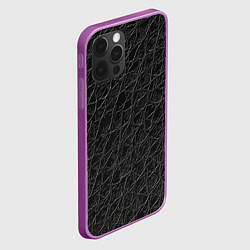 Чехол для iPhone 12 Pro Max Имитация кожи - паттерн, цвет: 3D-сиреневый — фото 2