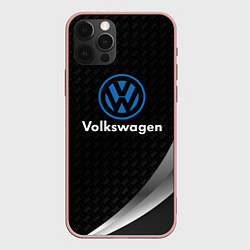 Чехол для iPhone 12 Pro Max Volkswagen абстракция, цвет: 3D-светло-розовый