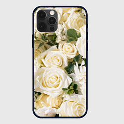 Чехол для iPhone 12 Pro Max Белые Розы, беззащитны шипы, цвет: 3D-черный