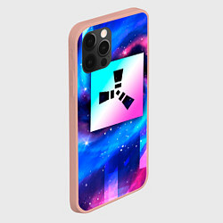 Чехол для iPhone 12 Pro Max Rust неоновый космос, цвет: 3D-светло-розовый — фото 2