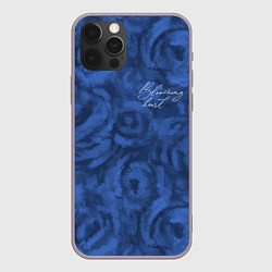 Чехол для iPhone 12 Pro Max Цветущее сердце синие абстрактные розы, цвет: 3D-серый