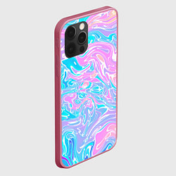 Чехол для iPhone 12 Pro Max Liquid holographic waves, цвет: 3D-малиновый — фото 2