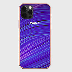 Чехол для iPhone 12 Pro Max Абстрактные волны Wave - фиолетовые, цвет: 3D-светло-розовый