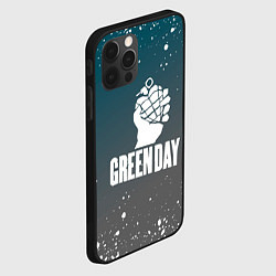 Чехол для iPhone 12 Pro Max Green day - брызги, цвет: 3D-черный — фото 2