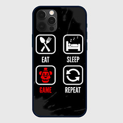 Чехол для iPhone 12 Pro Max Eat, sleep, FNAF, repeat, цвет: 3D-черный