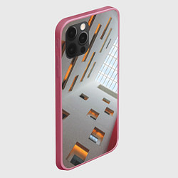 Чехол для iPhone 12 Pro Max Абстрактное множество окон и пустая крыша, цвет: 3D-малиновый — фото 2