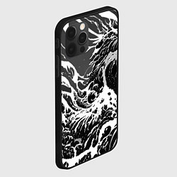 Чехол для iPhone 12 Pro Max Черно-белые волны, цвет: 3D-черный — фото 2