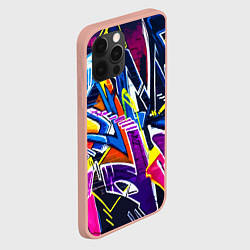 Чехол для iPhone 12 Pro Max Крутое экспрессивное граффити, цвет: 3D-светло-розовый — фото 2