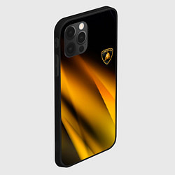 Чехол для iPhone 12 Pro Max Ламборгини - желтая абстракция, цвет: 3D-черный — фото 2