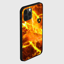 Чехол для iPhone 12 Pro Max Lamborghini - яркие молнии, цвет: 3D-черный — фото 2