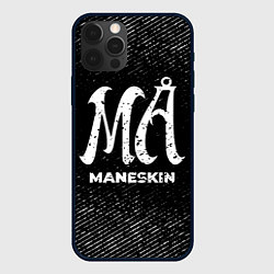 Чехол для iPhone 12 Pro Max Maneskin с потертостями на темном фоне, цвет: 3D-черный