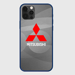Чехол для iPhone 12 Pro Max Mitsubishi - серая с кружочками абстракция, цвет: 3D-тёмно-синий