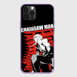 Чехол для iPhone 12 Pro Max Chainsaw - Макима, цвет: 3D-сиреневый