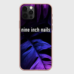 Чехол для iPhone 12 Pro Max Nine Inch Nails neon monstera, цвет: 3D-светло-розовый