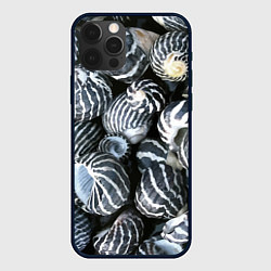 Чехол для iPhone 12 Pro Max Паттерн из океанских ракушек, цвет: 3D-черный