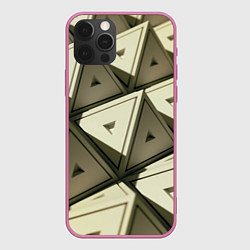Чехол для iPhone 12 Pro Max 3D иллюзия-пирамиды, цвет: 3D-малиновый