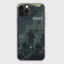 Чехол для iPhone 12 Pro Max STALKER Военный Возле ЧАЭС, цвет: 3D-серый