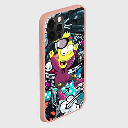 Чехол для iPhone 12 Pro Max Спортивный Барт Симпсон на фоне граффити, цвет: 3D-светло-розовый — фото 2