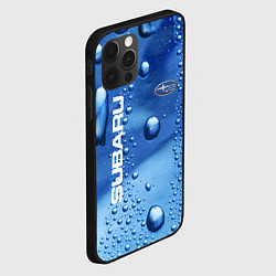 Чехол для iPhone 12 Pro Max Subaru - капли, цвет: 3D-черный — фото 2