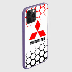 Чехол для iPhone 12 Pro Max Mitsubishi - логотип, цвет: 3D-серый — фото 2