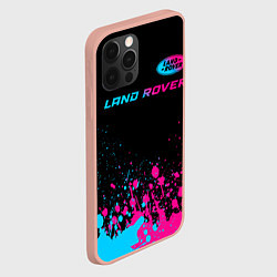 Чехол для iPhone 12 Pro Max Land Rover - neon gradient: символ сверху, цвет: 3D-светло-розовый — фото 2