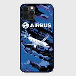 Чехол для iPhone 12 Pro Max Airbus A320 Аэробус, цвет: 3D-черный