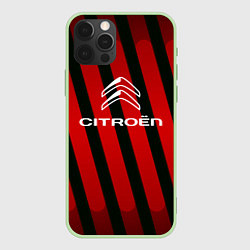 Чехол для iPhone 12 Pro Max Citroёn - полосы, цвет: 3D-салатовый