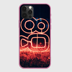 Чехол для iPhone 12 Pro Max Неоновая камера во тьме, цвет: 3D-малиновый