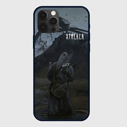 Чехол для iPhone 12 Pro Max STALKER Одиночка На Болотах Возле Вертолёта, цвет: 3D-черный