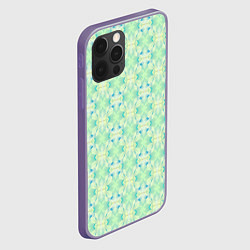 Чехол для iPhone 12 Pro Max Нежно-салатовый абстрактный паттерн, цвет: 3D-серый — фото 2