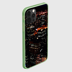 Чехол для iPhone 12 Pro Max Ночной город - вид с высоты, цвет: 3D-салатовый — фото 2