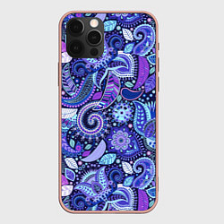 Чехол для iPhone 12 Pro Max Color patterns of flowers, цвет: 3D-светло-розовый