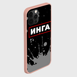 Чехол для iPhone 12 Pro Max Инга - в красной рамке на темном, цвет: 3D-светло-розовый — фото 2
