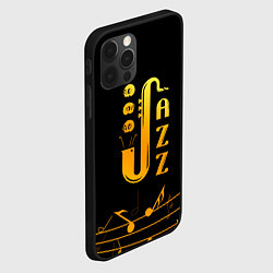 Чехол для iPhone 12 Pro Max Jazz - ноты, цвет: 3D-черный — фото 2