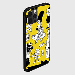 Чехол для iPhone 12 Pro Max Весёлая компашка мультфильма Симпсоны - полный рас, цвет: 3D-черный — фото 2