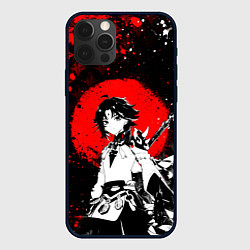 Чехол для iPhone 12 Pro Max Аякс Сяо - Мрачный геншин, цвет: 3D-черный