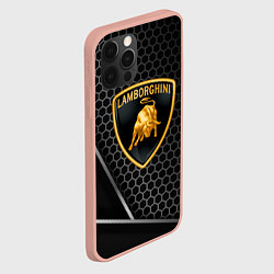 Чехол для iPhone 12 Pro Max Lamborghini Соты карбон, цвет: 3D-светло-розовый — фото 2
