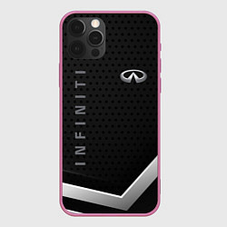Чехол для iPhone 12 Pro Max Infiniti абстракция карбон, цвет: 3D-малиновый