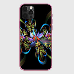 Чехол для iPhone 12 Pro Max Необычный абстрактный узор, цвет: 3D-малиновый