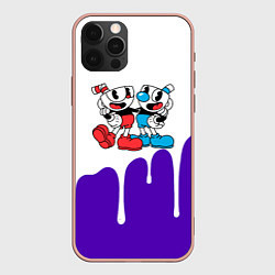 Чехол для iPhone 12 Pro Max Cuphead потёки, цвет: 3D-светло-розовый