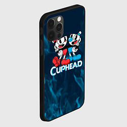 Чехол для iPhone 12 Pro Max Cuphead синий огонь, цвет: 3D-черный — фото 2