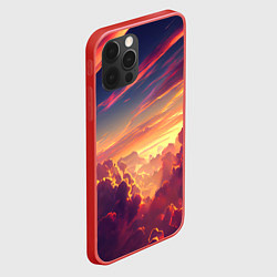 Чехол для iPhone 12 Pro Max Закатное солнце в облаках, цвет: 3D-красный — фото 2