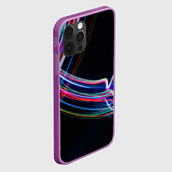 Чехол для iPhone 12 Pro Max Неоновые линии во тьме, цвет: 3D-сиреневый — фото 2