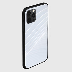 Чехол для iPhone 12 Pro Max Серый фон и белые линии, цвет: 3D-черный — фото 2