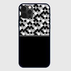 Чехол для iPhone 12 Pro Max Черно-белый геометрический узор, цвет: 3D-черный