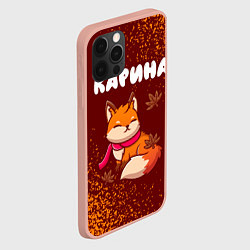 Чехол для iPhone 12 Pro Max Карина осенняя лисичка, цвет: 3D-светло-розовый — фото 2