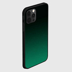 Чехол для iPhone 12 Pro Max Черный и бирюзово - зеленый, текстурированный под, цвет: 3D-черный — фото 2