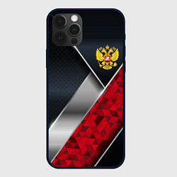 Чехол для iPhone 12 Pro Max Red & black Russia, цвет: 3D-черный