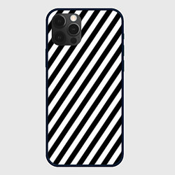 Чехол для iPhone 12 Pro Max Черно-белые полоски, цвет: 3D-черный